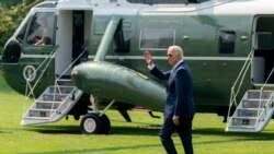 Prezidan Biden, pandan li t ap pare pou l monte abò Marine One mèkredi 7 jiyè 2021 an.