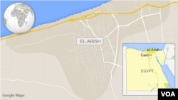 Letak el-Arish, kota terbesar di semenanjung Sinai.