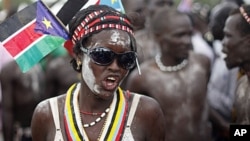 A tribeswoman takes part in Independence Day celebrations in Juba, now the capital of South Sudan, July 9, 2011