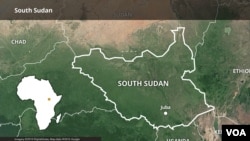Peta Sudan Selatan.