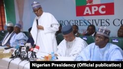 Shugaba Buhari A Taron Shugabannin Jam’iyyar APC Inda Ya Bayyana Niyyarsa Na Sake Neman Wa'adin Shugabanci.