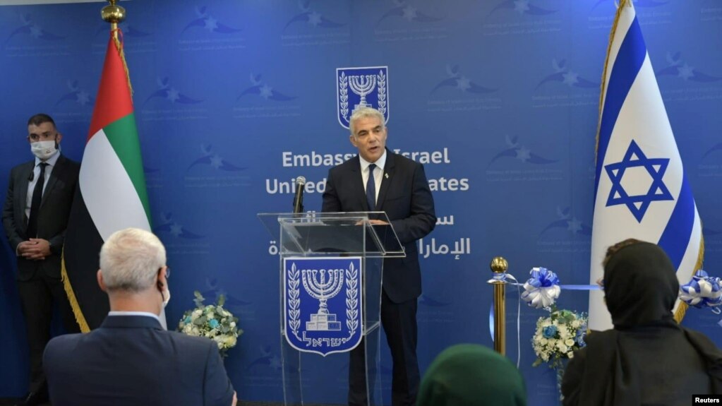 Yair Lapid akizungumza baada ya kuzindua ubalozi mpya Abu Dhabi