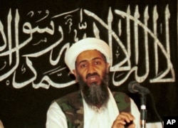 FILE - In this 1998 file photo made available on March 19, 2004, Osama bin Laden is seen at a news conference in Afghanistan.