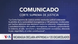 Corte Suprema de Nicaragua declara apátridas a 135 excarcelados y expulsados a Guatemala 