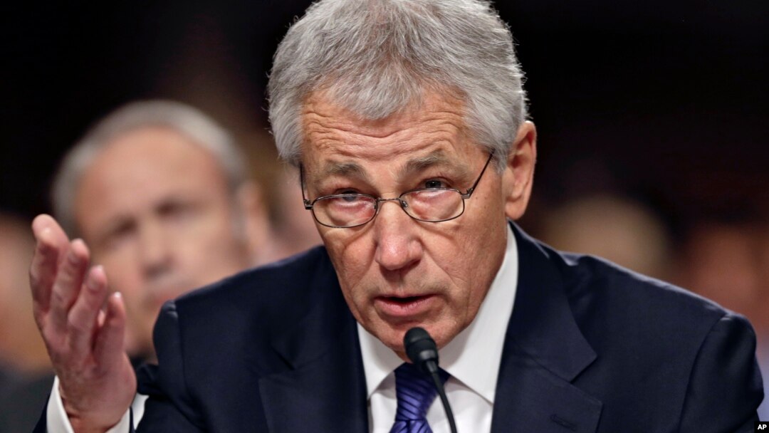 Mantan senator Chuck Hagel, dalam sidang dengar pendapat di Capitol Hill, Washington DC (Foto: dok).