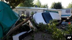 Dégâts à Biot, près de Cannes dans le sud-est de la France 