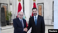 Iraqi Prime Minister Ali al-Zaidi meets with Lebanese Prime Minister Nawaf Salam in Baghdad