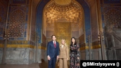 بازدید مارکو روبیو از میدان تاریخی ریگستان در سمرقند