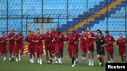 Los jugadores del equipo estadounidense entrenaron este lunes en el estadio Mateo Flores de Ciudad de Guatemala.