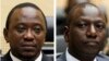 An April 2011 combination photo shows Kenya's Uhuru Kenyatta, who was finance minister, and William Ruto, former Higher Education Minister, at the International Criminal Court in The Hague.