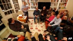 Former Housing and Urban Development Secretary Julian Castro speaks during a house party at the Ed and Jane Cranston home, Jan. 7, 2019, in North Liberty, Iowa. 