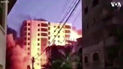 Gaza Building Collapses After Israeli Air Strike