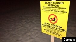 Las autoridades han prohibido el paso de surfistas y bañistas a la zona.