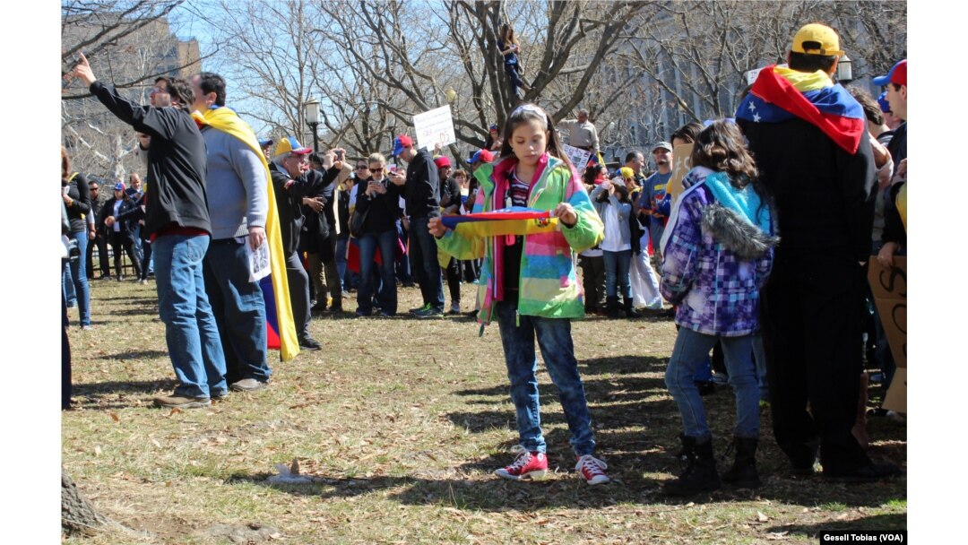 Venezolanos en Washington exigen paz en Venezuela