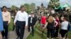 Cambodia's Siem Reap-Angkor region is very popular with international tourists and dignitaries. Seen here, U.S. Secretary of Defense Leon Panetta (2nd L) walks during his visit to the Angkor Wat in Siem Reap November 16, 2012, after attending the ASEAN Defense Ministers Meeting Retreat.