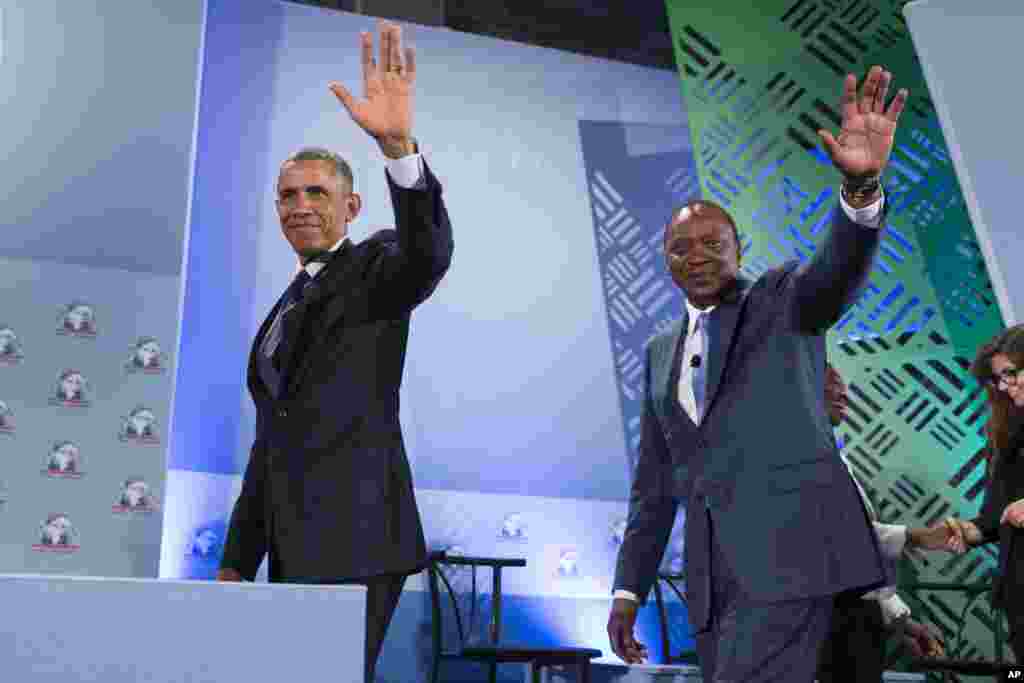 Obama iyo Kenyatta oo ku sugan shirka hal abuurka ganacsiga ee Nairobi