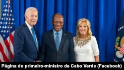 Joe Biden, Presidente dos Estados Unidos, Ulisses Correia e Silva, primeiro-ministro de Cabo Verde, e Jill Biden, primeira-dama americana (Cimeira Estados Unidos-África, dezembro 2023)