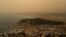 Thick sand dust blows in from the Sahara Desert on March 30, 2024, giving the sky a yellowish appearance above the French riviera city of Nice, France.