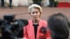 European Commission President Ursula von der Leyen talks to the media during the European leaders' summit to discuss Ukraine, hosted by Britain's Prime Minister Keir Starmer, at Lancaster House, London, March 2, 2025. 