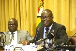 Amon Murwira, Zimbabwe's minister of higher and tertiary education (Harare, Sept. 2020), says the government has increased teachers’ salaries and hopes they return to school soon. (Columbus Mavhunga/VOA)