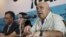 Jesus Torrealba (R), secretary of the Venezuelan coalition of opposition parties (MUD), speaks during a news conference in Caracas, Venezuela, Dec. 8, 2015. 