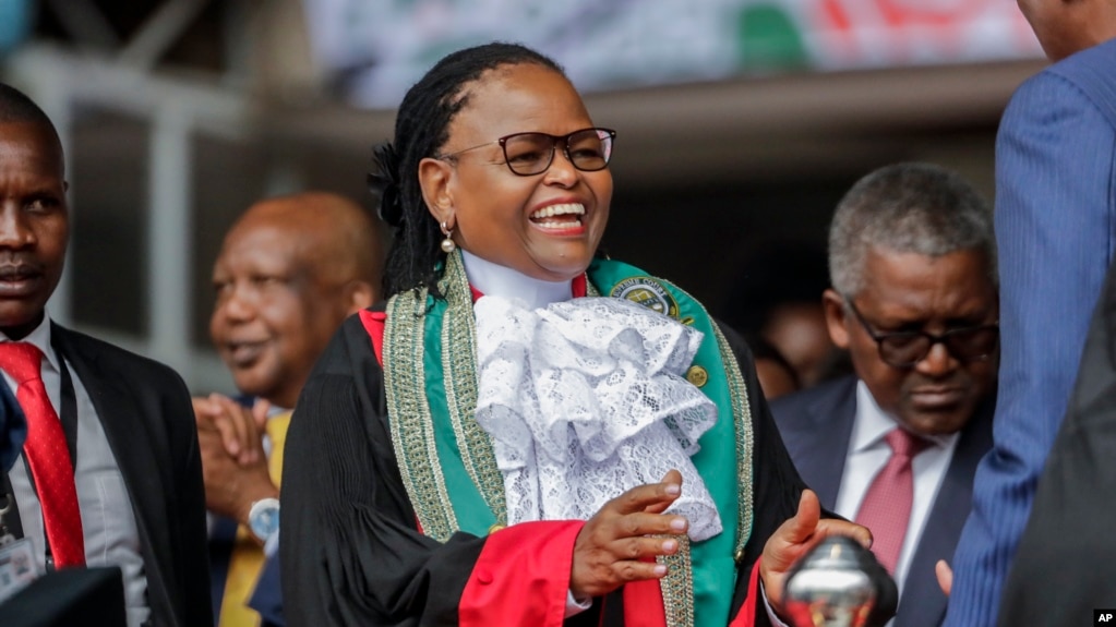 FILE - Kenya's Supreme Court Chief Justice Martha Koome attends the swearing-in ceremony for Kenya's President William Ruto, in Nairobi on Sept. 13, 2022. Koome has sent proposals to Kenya's parliament to do away with the death penalty and make other sentencing changes.