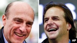 David Martinez (esq) e Luis Lacalle Pou (dir) são os candidatos