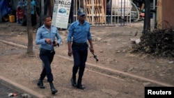 Des policiers patrouillent à Addis Ababa, Ethiopie, le 21 février 2018. 