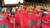 Morocco fans inside the stadium before the match against Comoros