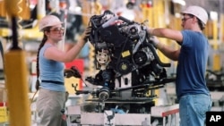 Workers at a Toyota factory in Georgetown, Kentucky. 