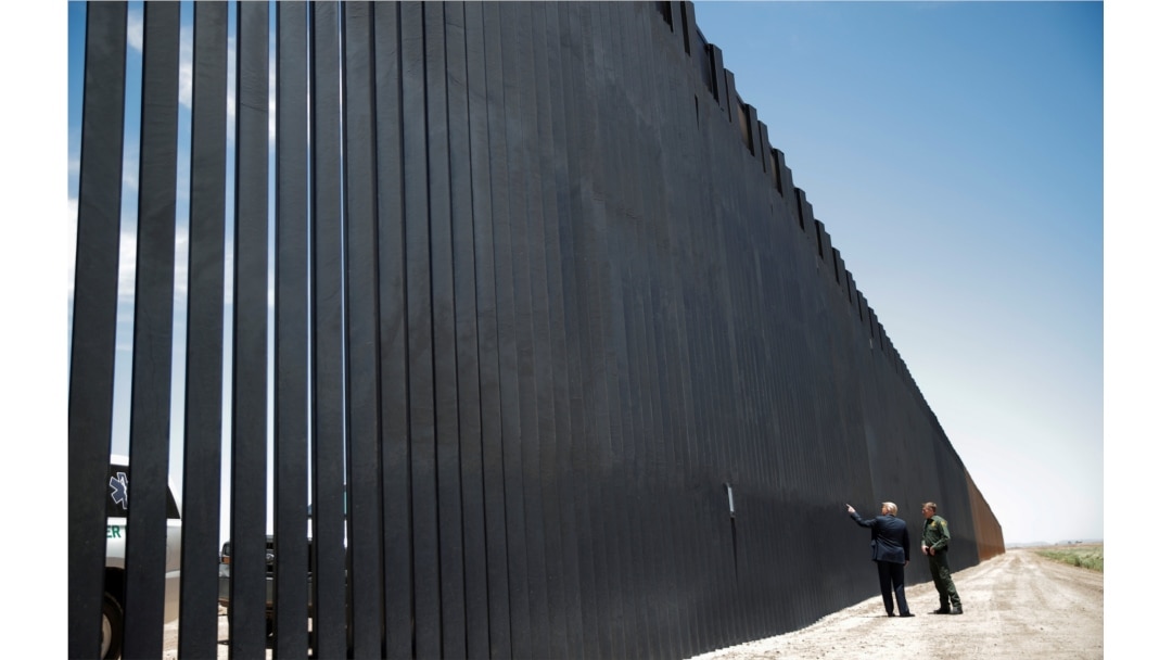 A Plaque Says This Fence In Southern California Is The First Completed  Section Of Trump's Border Wall