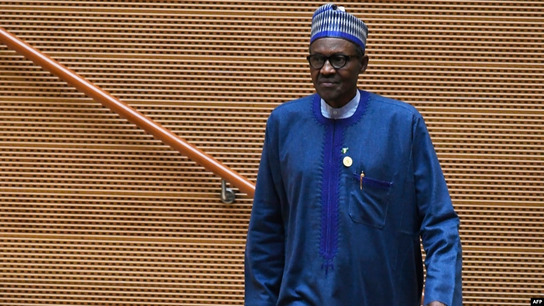 Presiden Nigeria Muhammadu Buhari usai menyampaikan pidato dalam pertemuan tahunan ke-30 Uni Afrika di Addis Ababa, 28 Januari 2018. (Foto: dok).