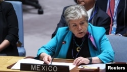 Alicia Bárcena durante una reunión del Consejo de Seguridad en la sede de las Naciones Unidas en Nueva York, EEUU. 