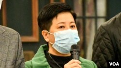 民主黨立法會議員黃碧雲批評當局有意將香港電台變成報喜不報憂的官方喉舌”中央台”，破壞一國兩制。(美國之音湯惠芸)