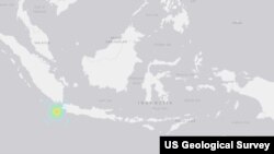 This map from the US Geological Survey shows the location of the Aug. 2, 2019, earthquake near Indonesia.