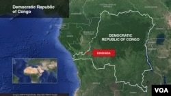 Map of Democratic Republic of Congo, highlighting Kinshasa 