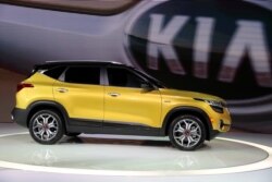 FILE PHOTO: A Kia Seltos is displayed at the LA Auto Show in Los Angeles, California, U.S., Nov. 20, 2019.