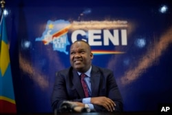 FILE - Corneille Nangaa, the president of the independent electoral commission (CENI), speaks to reporters December 24, 2018 in Kinshasa, Democratic Republic of the Congo.