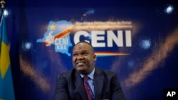 FILE - Corneille Nangaa, president of the Independent National electoral commission (CENI), speaks to reporters on Monday, December 24, 2018 in Kinshasa, Democratic Republic of the Congo.