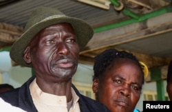 Joseph and Agnes Cheptegei, parents of Ugandan athlete Rebecca Cheptegei, who died after her boyfriend set her on fire, speak in Eldoret, Kenya, on Sept. 5, 2024.