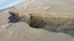 Agriculture land collapses in Quetta valley, in Pakistan's Baluchistan province. (Photos courtesy of University of Baluchistan)