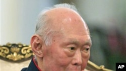 Lee Kwan Yew, founding father of Singapore, at a meeting with Kazakhstan's Prime Minister Karim Massimov, in October 2010 in Singapore.