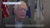 VOA60 America - Tributes pour in following the death of former U.S. President Jimmy Carter