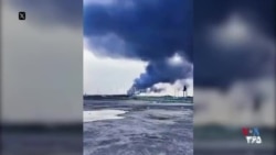 انفجار ناشی از حمله پهپادی به بندر شویخ کویت - ۷ فروردین