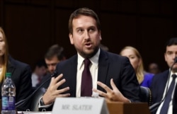 FILE - Nick Pickles, public policy director for Twitter, speaks during a full committee hearing, in Washington, Sept. 18, 2019.
