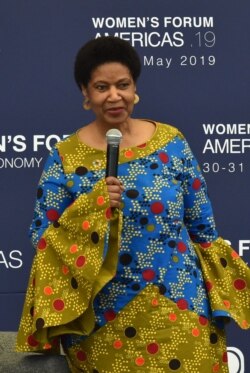 FILE - Phumzile Mlambo-Ngcuka, executive director of U.N. Women, speaks during the opening ceremony of the Women's Forum Americas in Mexico City, May 30, 2019.