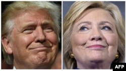 Republican presidential nominee Donald Trump (R) and Democratic presidential nominee Hillary Clinton (L)