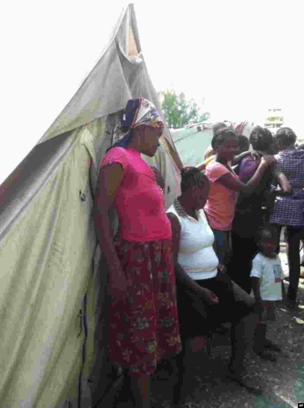 Tent city residents socialize