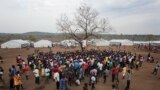 In this April 3, 2017, photo in the Imvepi camp, South Sudanese refugees gather under a tree from which names are announced for those allocated a land parcel from the Ugandan government. The civil war in South Sudan has killed tens of thousands and driven out more than 1.5 million people in the past three years. 