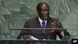 FILE: President Robert Mugabe addressing United Nations General Assembly